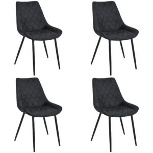 4x Virtuvinės kėdės SJ.0488, JUODA