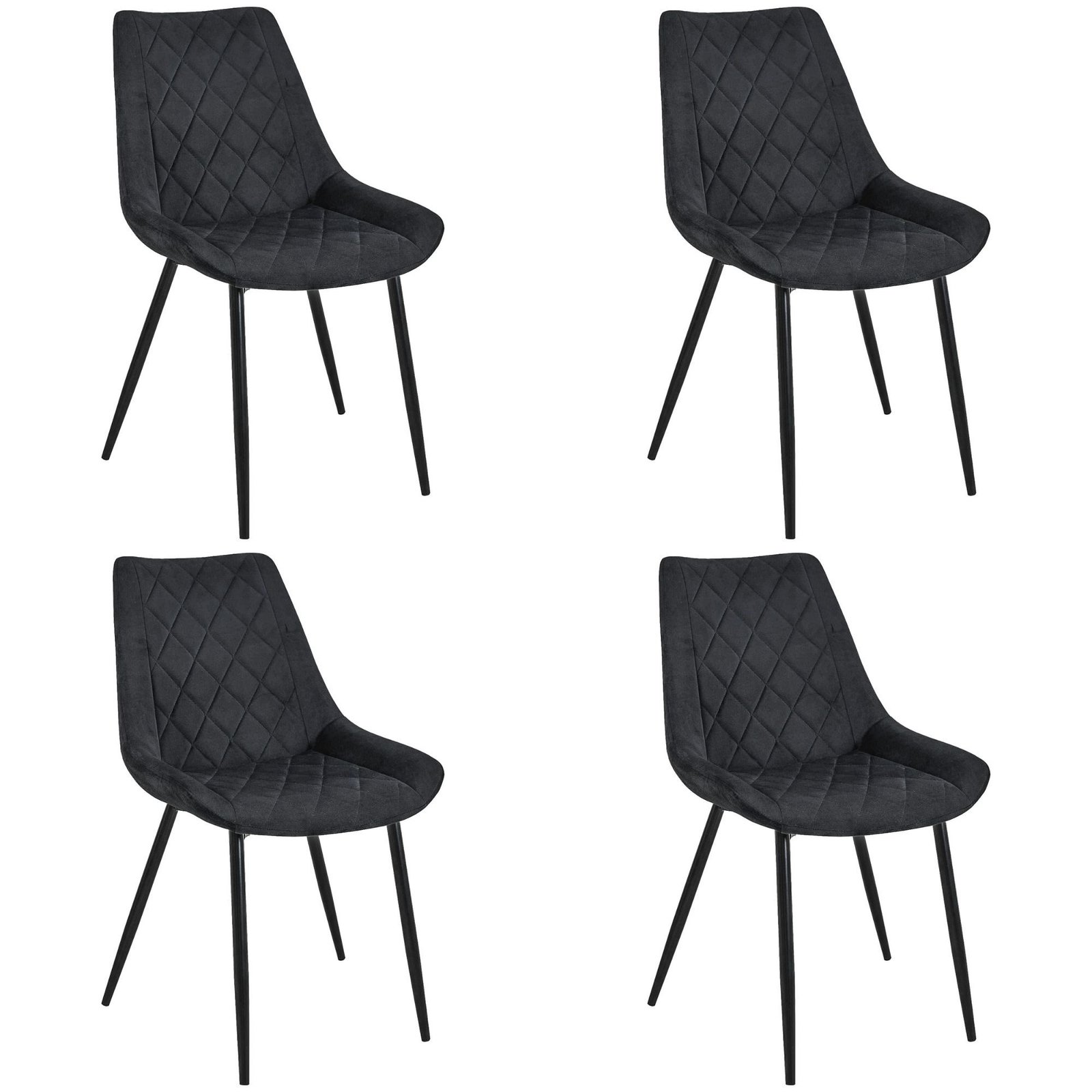 4x Virtuvinės kėdės SJ.0488, JUODA