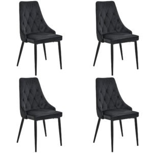4x Virtuvinės kėdės SJ.054, JUODA