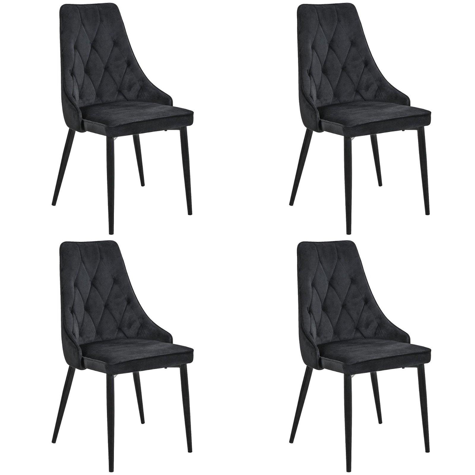4x Virtuvinės kėdės SJ.054, JUODA