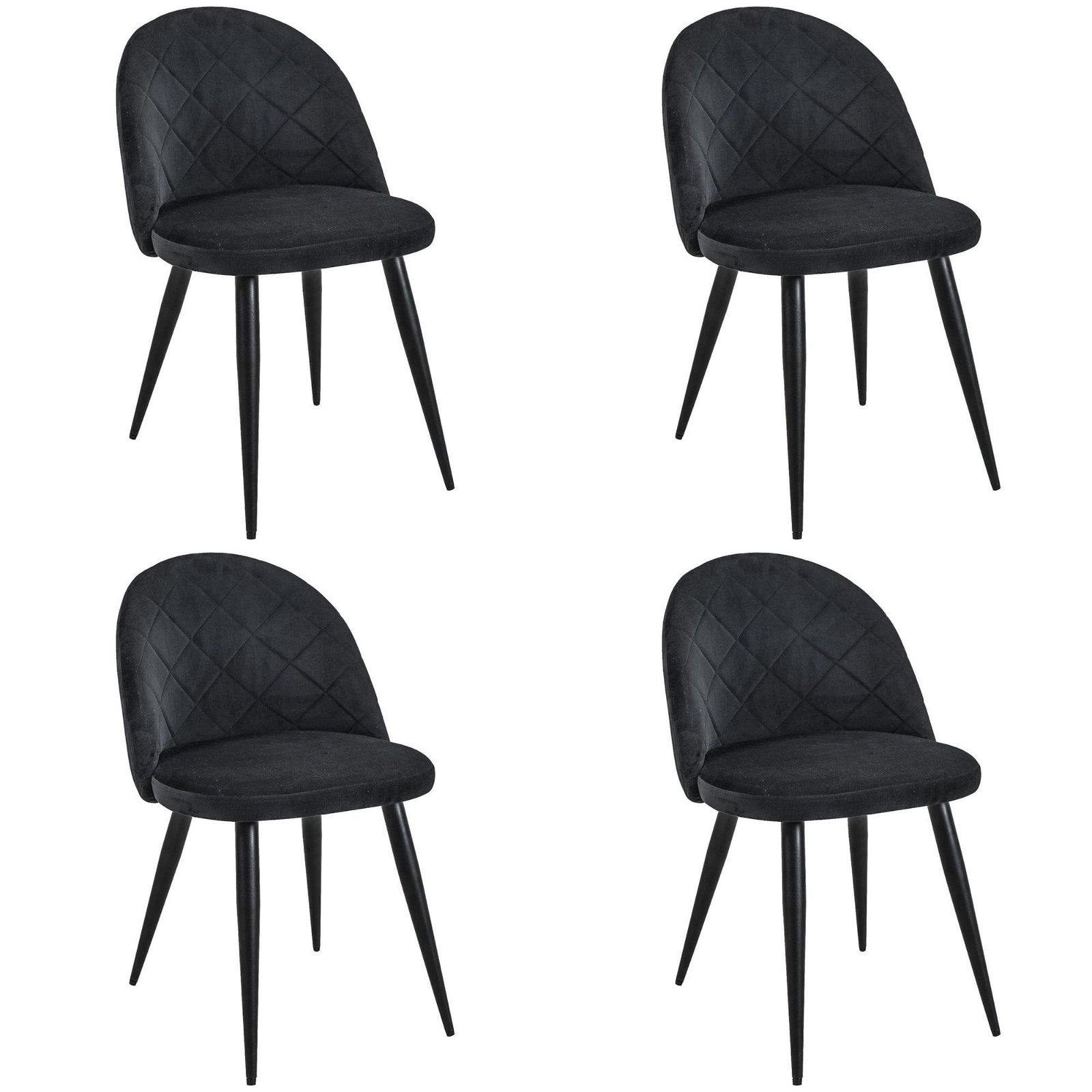 4x Virtuvinės kėdės SJ.077, JUODA