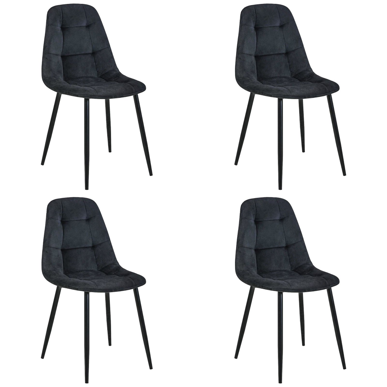 4x Virtuvinės kėdės SJ.1, JUODA