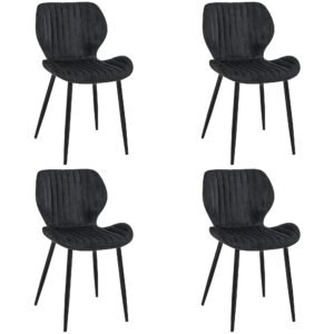 4x Virtuvinės kėdės SJ.17, JUODA