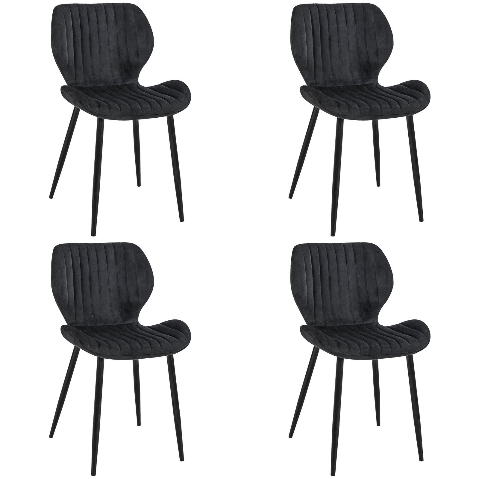 4x Virtuvinės kėdės SJ.17, JUODA