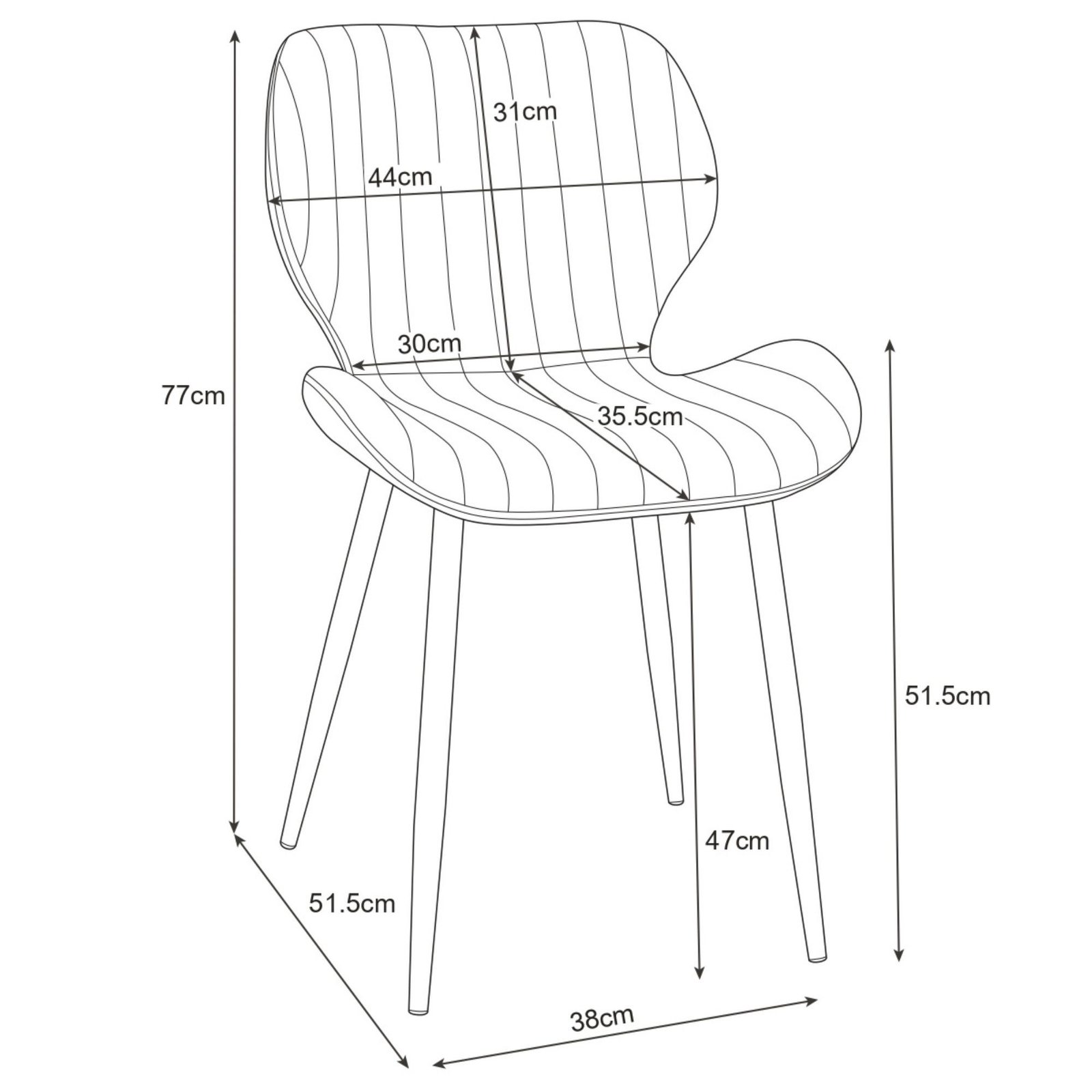 4x Virtuvinės kėdės SJ.17, PILKA - Image 3