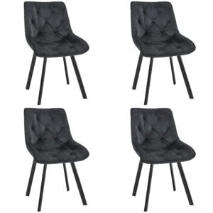 4x Virtuvinės kėdės SJ.33, JUODA