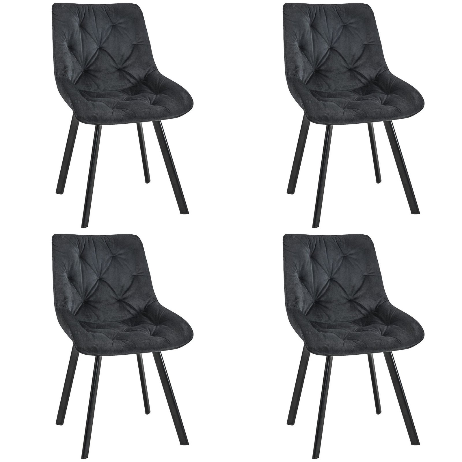 4x Virtuvinės kėdės SJ.33, JUODA