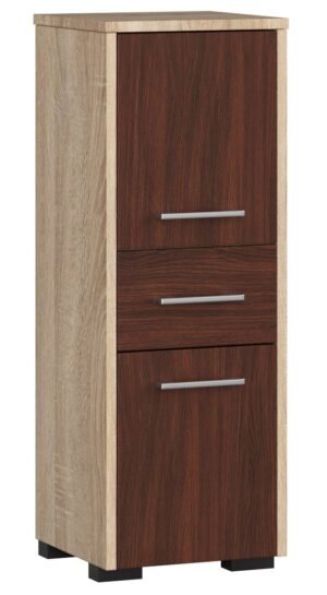 Pastatoma vonios kambario spintelė 85cm, SONOMA OAK / WENGE