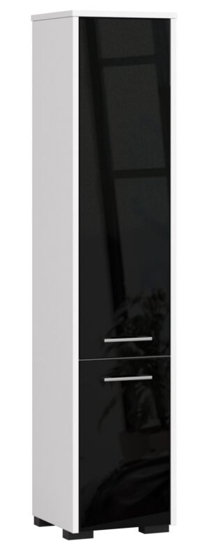 Pastatoma vonios kambario lentyna 2D 140cm, Blizganti juoda